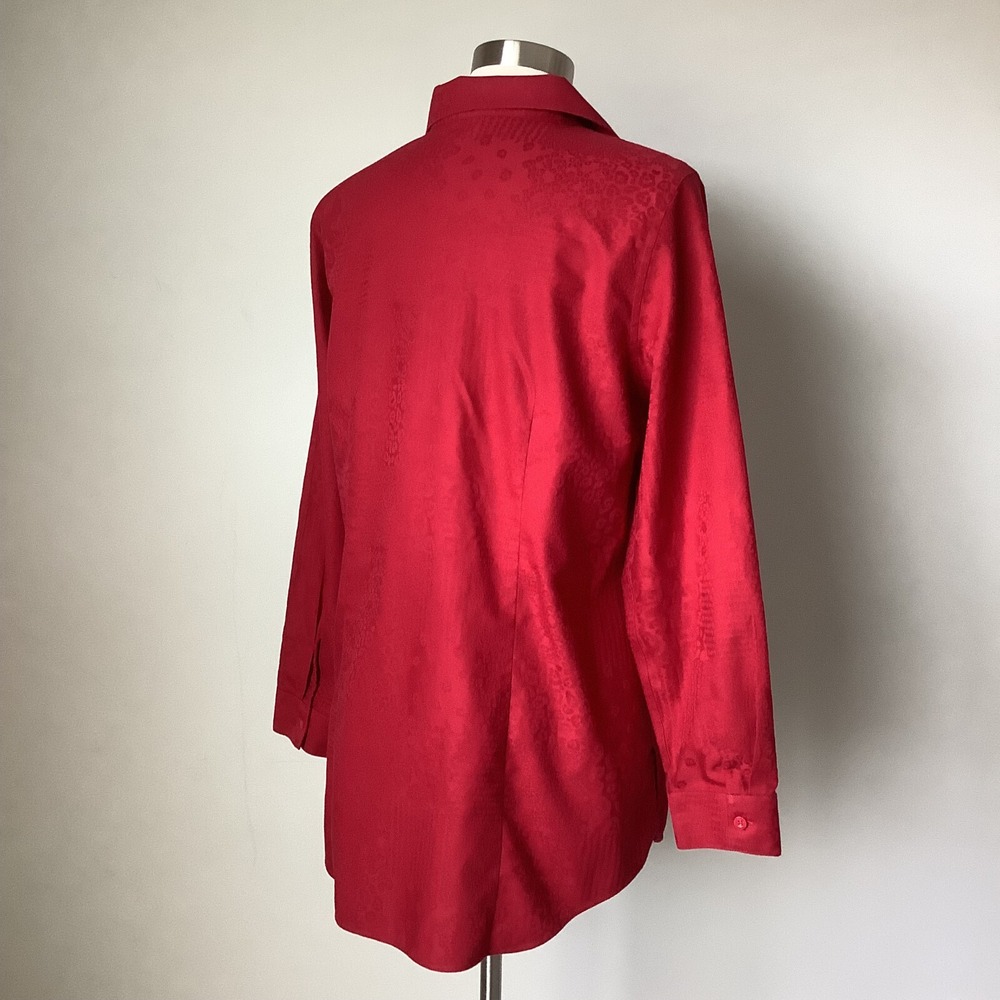 Chico's Womens Tunic Shirt Size 1 No-Iron Sateen Winged Collar‎ US Size 8/10 - Picture 10 of 16